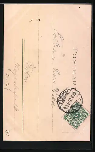 AK Frau mit Angel und Herr am Boot