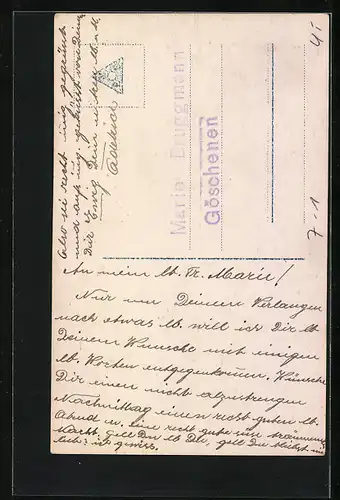 AK Das Bermannskind, Mutter streichelt dem Kinde die Locken, Bergbau