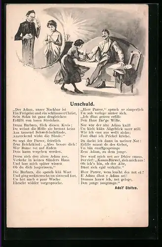 Künstler-AK Gedicht Unschuld von Adolf Stoltze