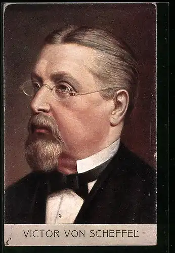 Künstler-AK Portrait Victor von Scheffel mit Brille