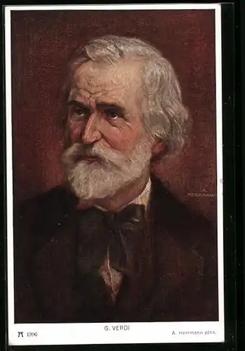 Künstler-AK Portrait von Giuseppe Verdi, Komponist