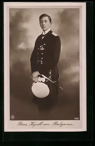 AK Porträt Prinz Kyrill von Bulgarien in Uniform mit Dolch