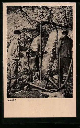 AK Clausthal-Zellerfeld, Oberharzer Museum, Bornhardtstrasse 16, Bergarbeiter bei der Arbeit, Bergbau