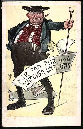 Künstler-AK Mir san mir und schreib`n Uns: Uns