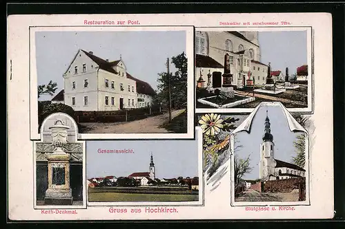 AK Hochkirch, Restauration zur Post, Blutgasse, Keith-Denkmal