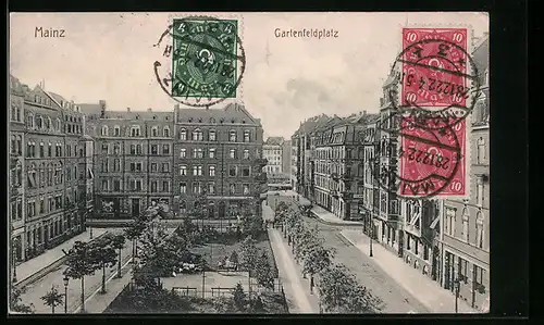 AK Mainz, Strasse am Gartenfeldplatz