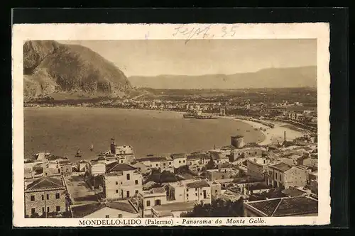 AK Mondello-Lido (Palermo), Panorama da Monte Gallo
