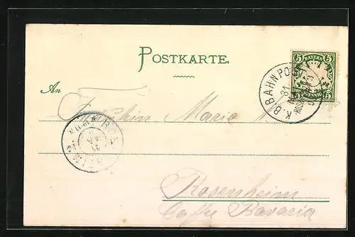 AK Aibling, Teilansicht, Münchner Kindl, Passepartout