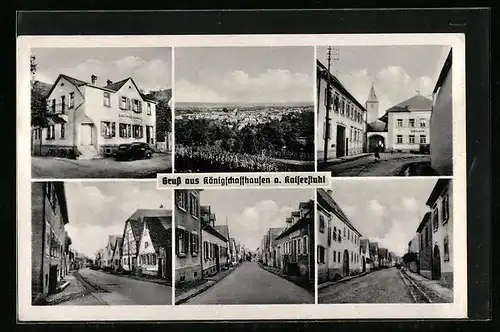 AK Königschaffhausen a. Kaiserstuhl, Gasthaus, Strassenpartie, Teilansicht