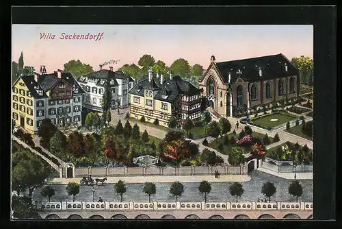 Künstler-AK Stuttgart-Cannstatt, Villa Seckendorff
