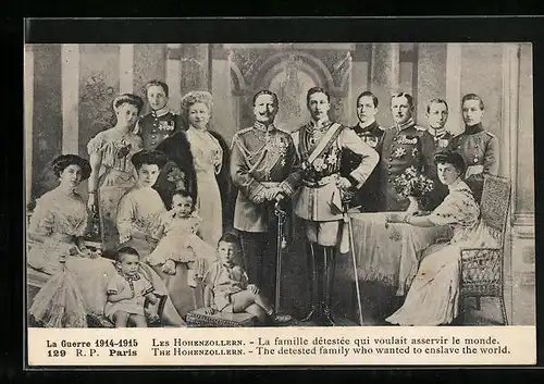 AK Paris La Guerre 1914-1915, Les Hohenzollern, La famille detestee qui voulait asservir le monde