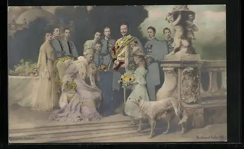 AK Kaiserin Auguste Victoria Königin von Preussen auf dem Thron sitzend