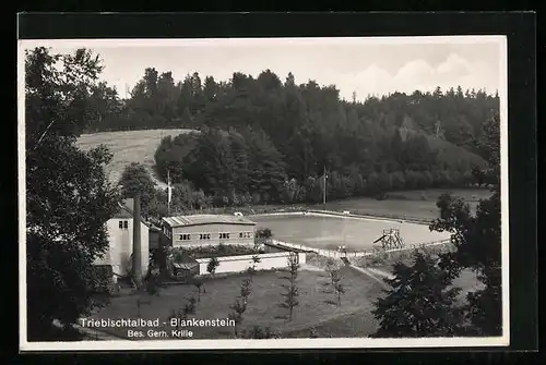 AK Blankenstein, Blick auf das Triebischtalbad, Bes. Gerh. Krille