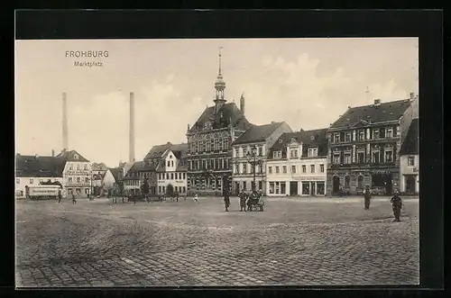 AK Frohburg, Marktplatz mit Brunnen