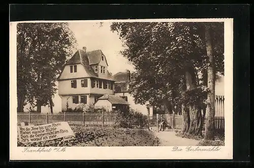 AK Frankfurt-Oberrad, Blick auf die Gerbermühle