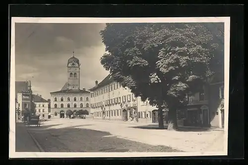 AK Erding, Ortsansicht mit Marktplatz