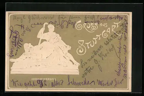 Lithographie Stuttgart, Ansicht der Eberhardsgruppe