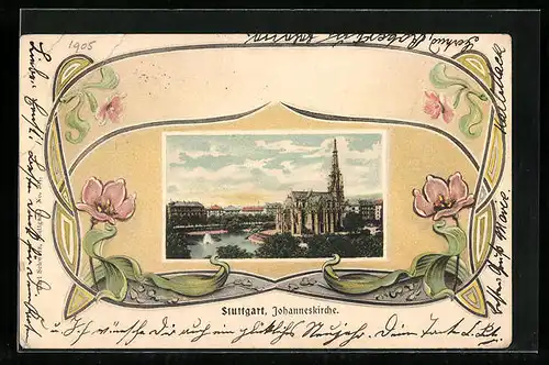 AK Stuttgart, Johanneskirche und Feuersee