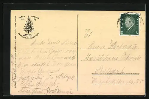 AK Leonberg, Blick auf Kurhaus Glemseck