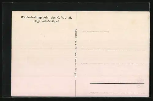 AK Stuttgart-Degerloch, Walderholungsheim des C. V. J. M.