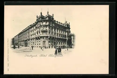 AK Stuttgart, Blick auf Hotel Marquardt
