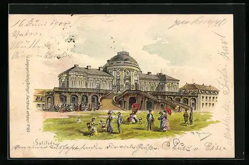 Künstler-AK Friedrich Perlberg: Stuttgart, Schloss Solitude