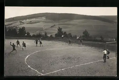 Foto-AK Blick auf ein Handballspiel