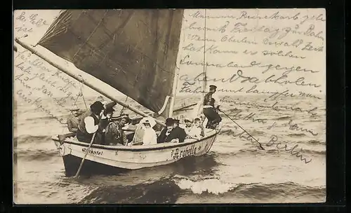 AK Menschen in einem Boot, Segelsport