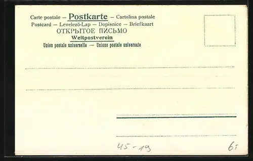 AK Turner mit Fahne und Wappen, Ortspartie