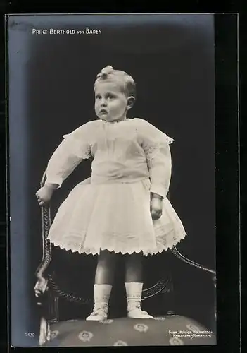 AK Prinz Berthold von Baden ald Kleinkind im Kleidchen