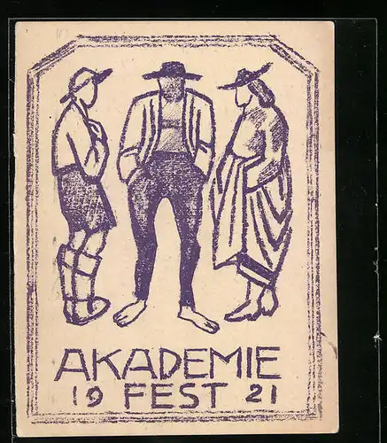 AK Menschen in Tracht, Akademiefest 1921