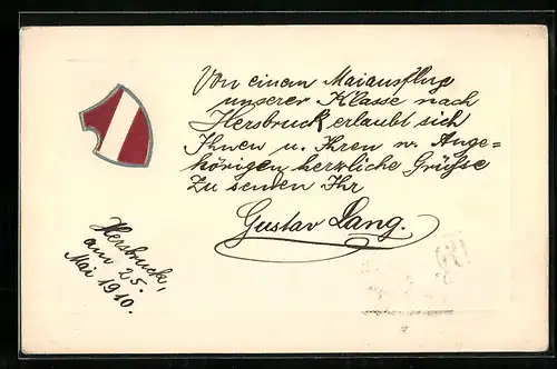 AK Studentenwappen in den Farben Rot und Weiss