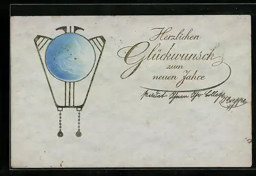 AK Neujahrsglückwünsche im Jugendstil