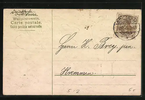 AK Neujahrsglückwünsche im Jugendstil