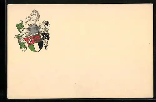 AK Studentenwappen mit Helm und springendem Pferd