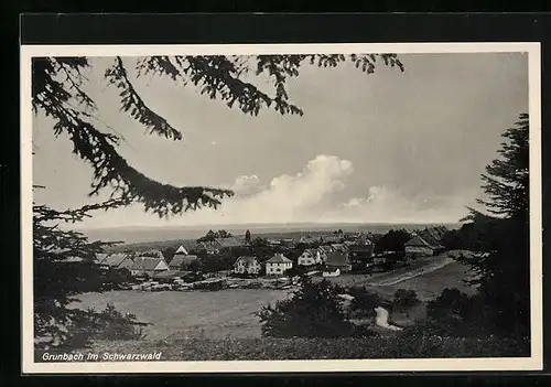 AK Grunbach im Schwarzwald, Ortsansicht aus der Vogelschau