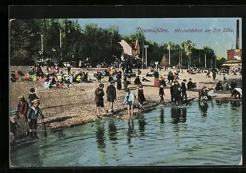 AK Neumühlen, Strandleben an der Elbe