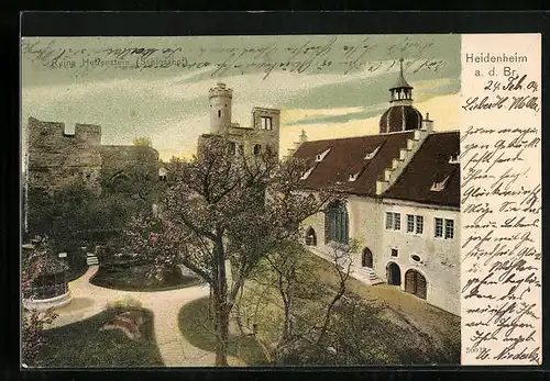 AK Heidenheim a. d. Br., Ruine Hellenstein (Schlosshof)