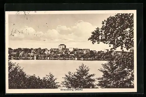 AK Strausberg (Mark), Gesamtansicht vom See aus