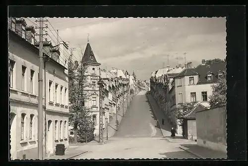 AK Meerane, Strassenpartie im Ort