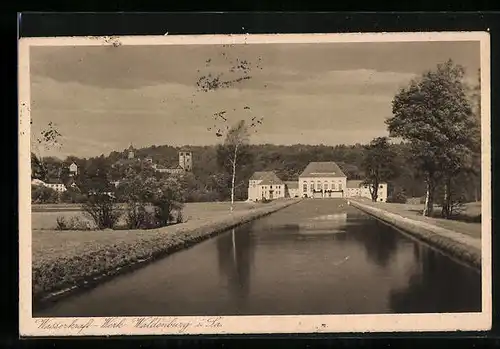 AK Waldenburg i. Sa., Partie am Wasserkraft-Werk