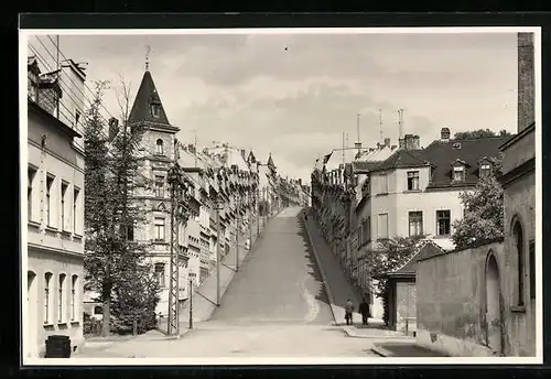 AK Meerane, Strassenpartie im Ort