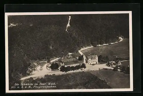 AK Gehlberg, Gasthaus Schmücke, Fliegeraufnahme