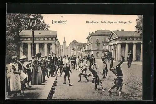 AK Düsseldorf, Düsseldorfer Radschläger am Ratinger Tor