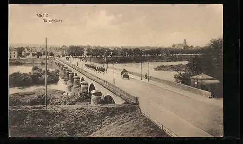 AK Metz, Totenbrücke aus der Vogelschau