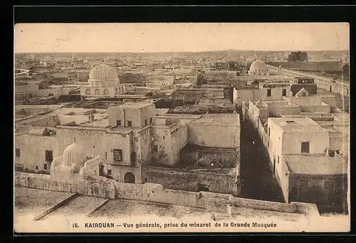 AK Kairouan, Vue generale, prise du minaret de la Grande Mosquee