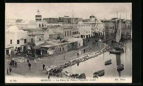 AK Bizerte, La Place de France, Quartier Arabe