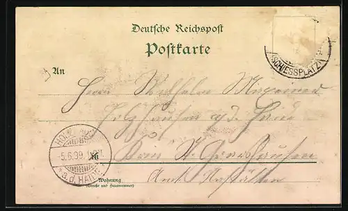 Lithographie Hagenau, Truppen-Übungsplatz, Gasthäuser, Lager-Kantine, Pavillon