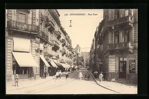 AK Stasbourg, Rue Kuss, Strassenpartie