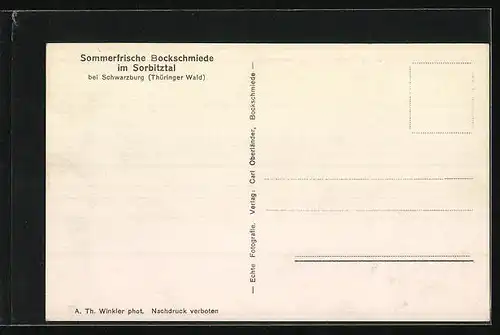 AK Bockschmiede i. Sorbitztal, Gasthaus zum Eisenhammer